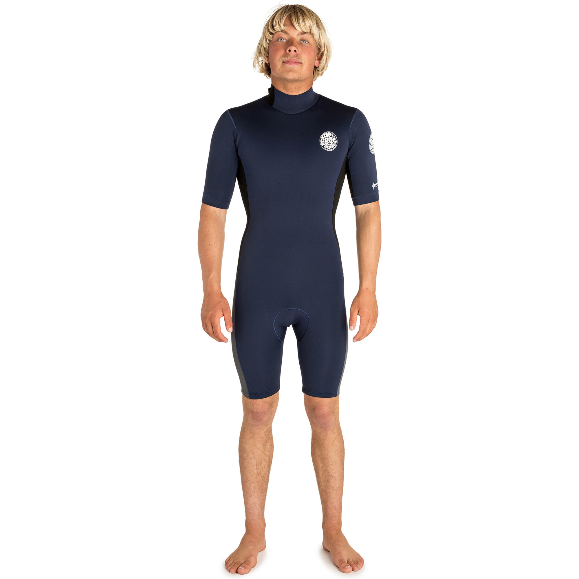 2019 Rip Curl Mens Aggrolite 2mm Back Zip Spring Shorty Wetsuit NAVY